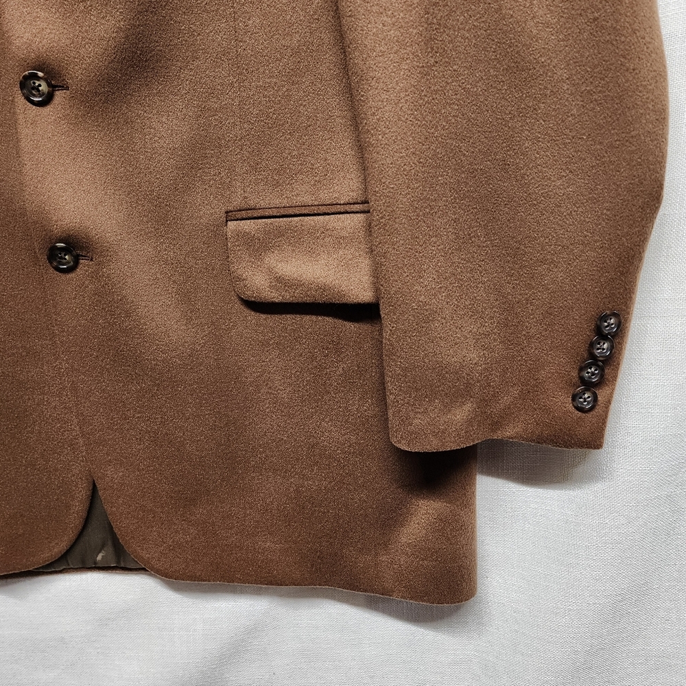 Jack Victor Cashmere Loro Piana Italian Single Breasted Dark Camel Blazer - Picture 10 of 14